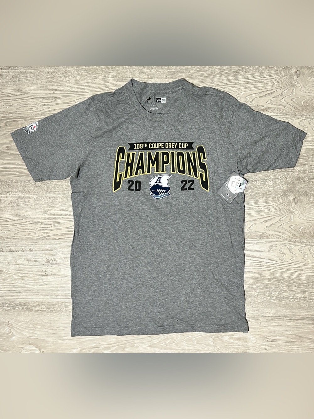 New Era Toronto Argonauts CFL 2022 109th Grey Cup Champions Grey Graphic T-Shirt